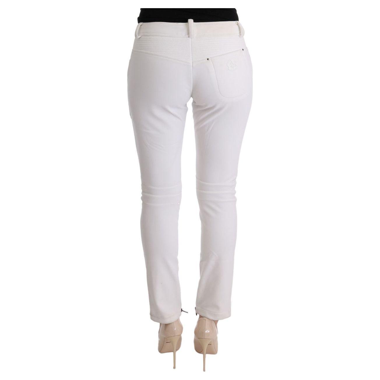 Ermanno Scervino Chic White Slim Fit Cotton Pants Ermanno Scervino