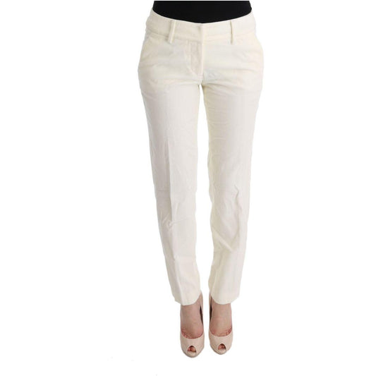 Ermanno Scervino White Cotton Regular Fit Casual Pants Ermanno Scervino