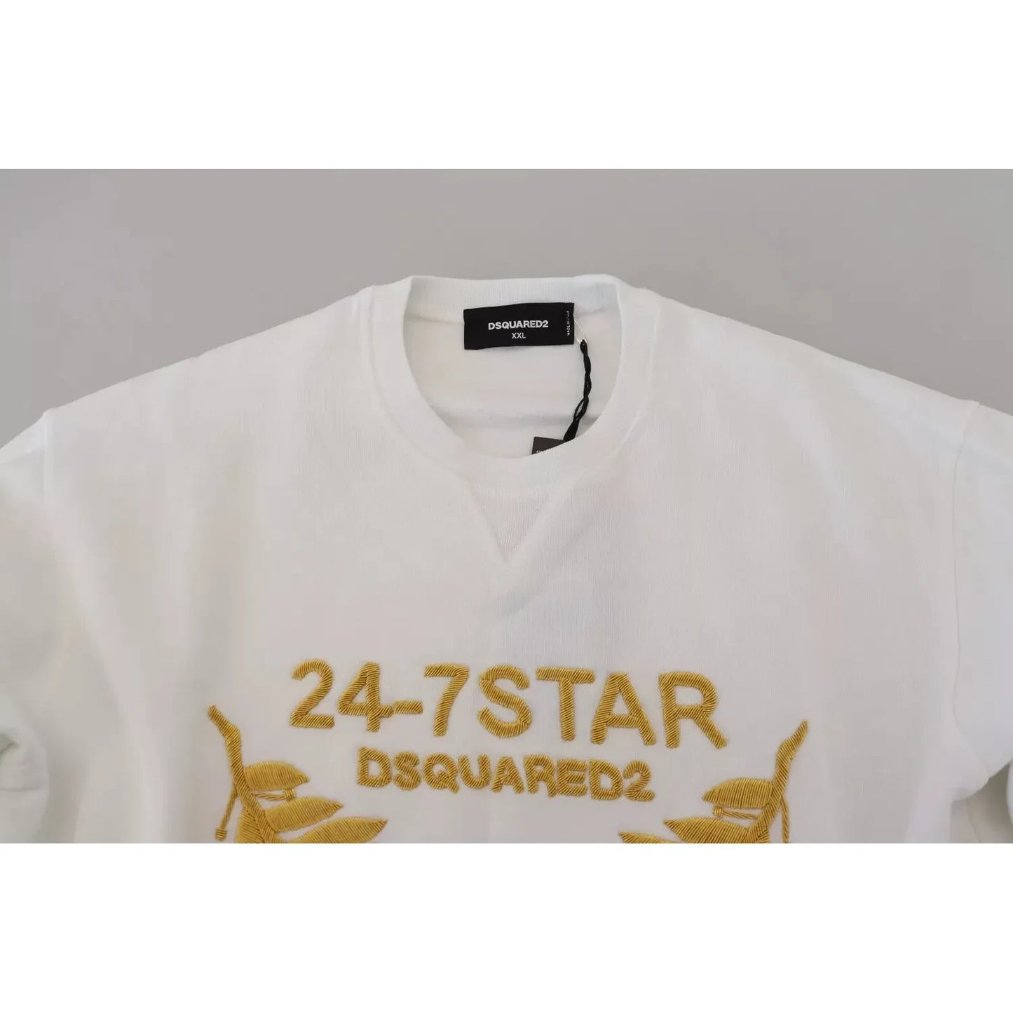 Dsquared² White Embroidered Crewneck Sweatshirt Sweater Dsquared²