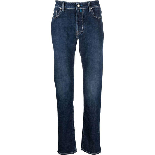 Jacob Cohen Exclusive Indigo Straight Leg Jeans with Bandana Detail Jacob Cohen