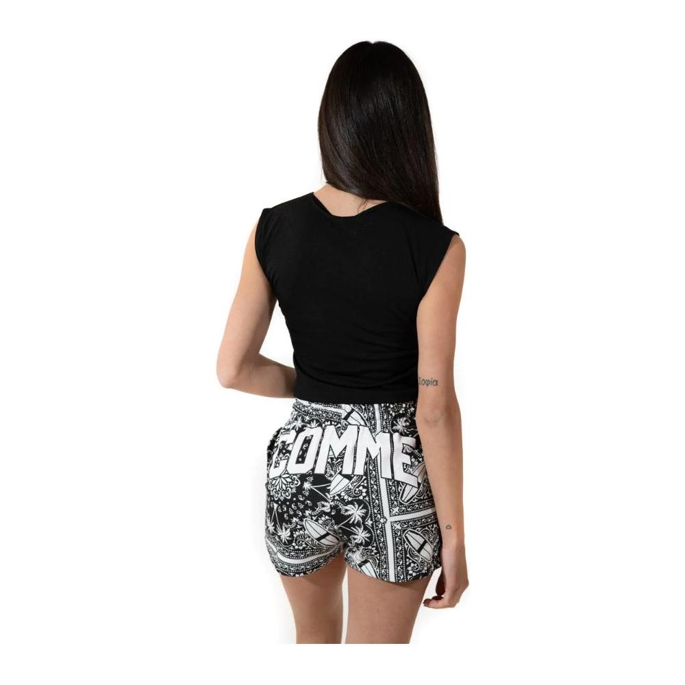 Comme Des Fuckdown Chic Monochrome Palms Cotton Shorts Comme Des Fuckdown