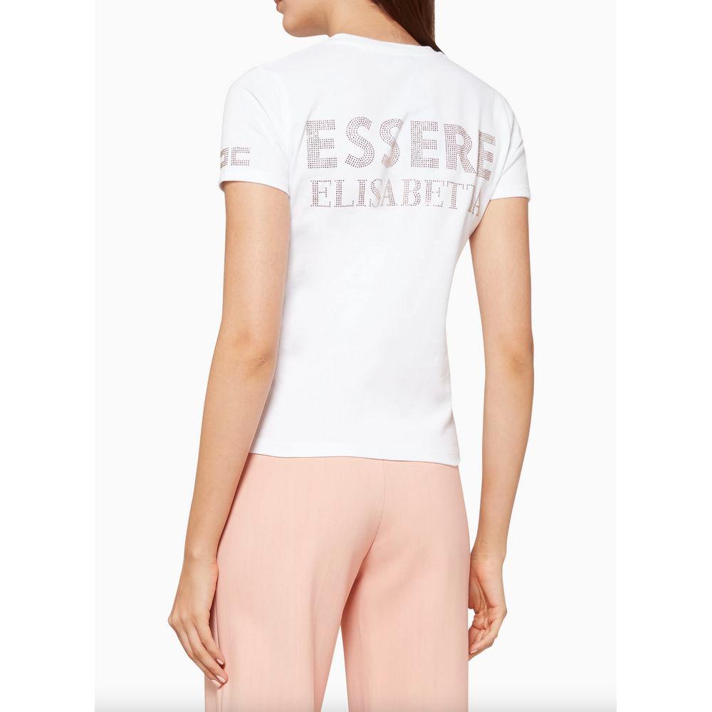 Elisabetta Franchi Elegant Rhinestone Studded Cotton Tee Elisabetta Franchi