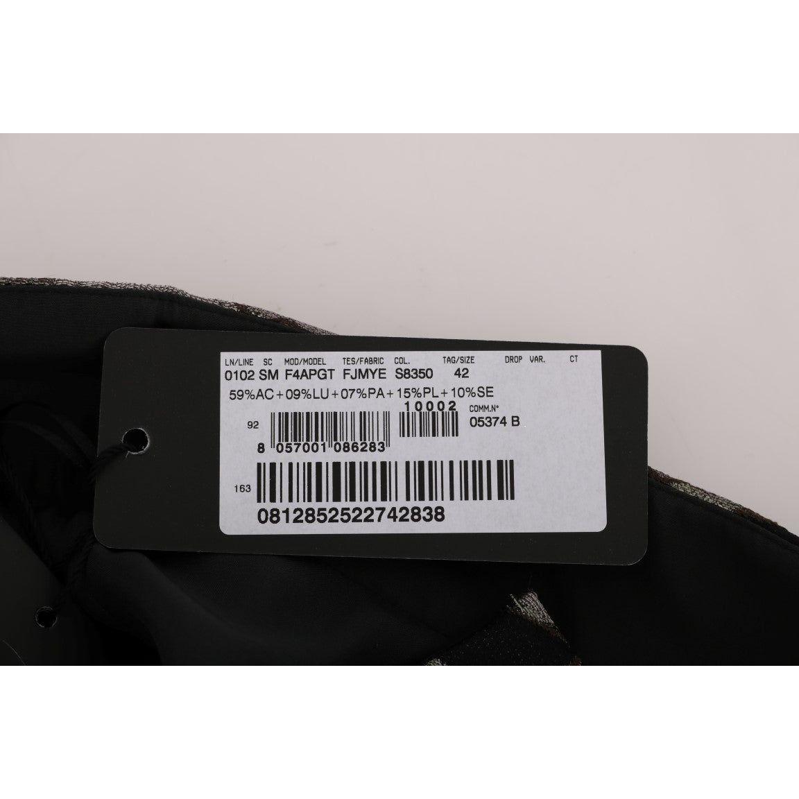 Dolce & Gabbana Black Silver Brocade Floral Skirt