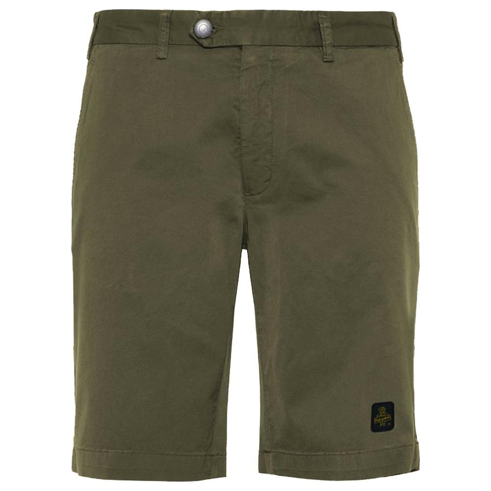 Refrigiwear Elegant Beige Bermuda Shorts with Logo Patch Refrigiwear