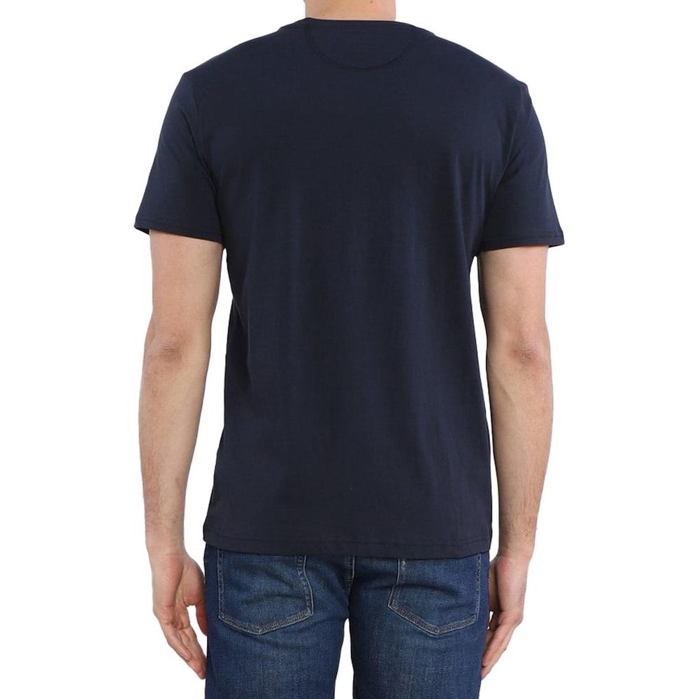 La Martina Crew Neck Graphic Jersey Tee - Refined Blue Cotton La Martina