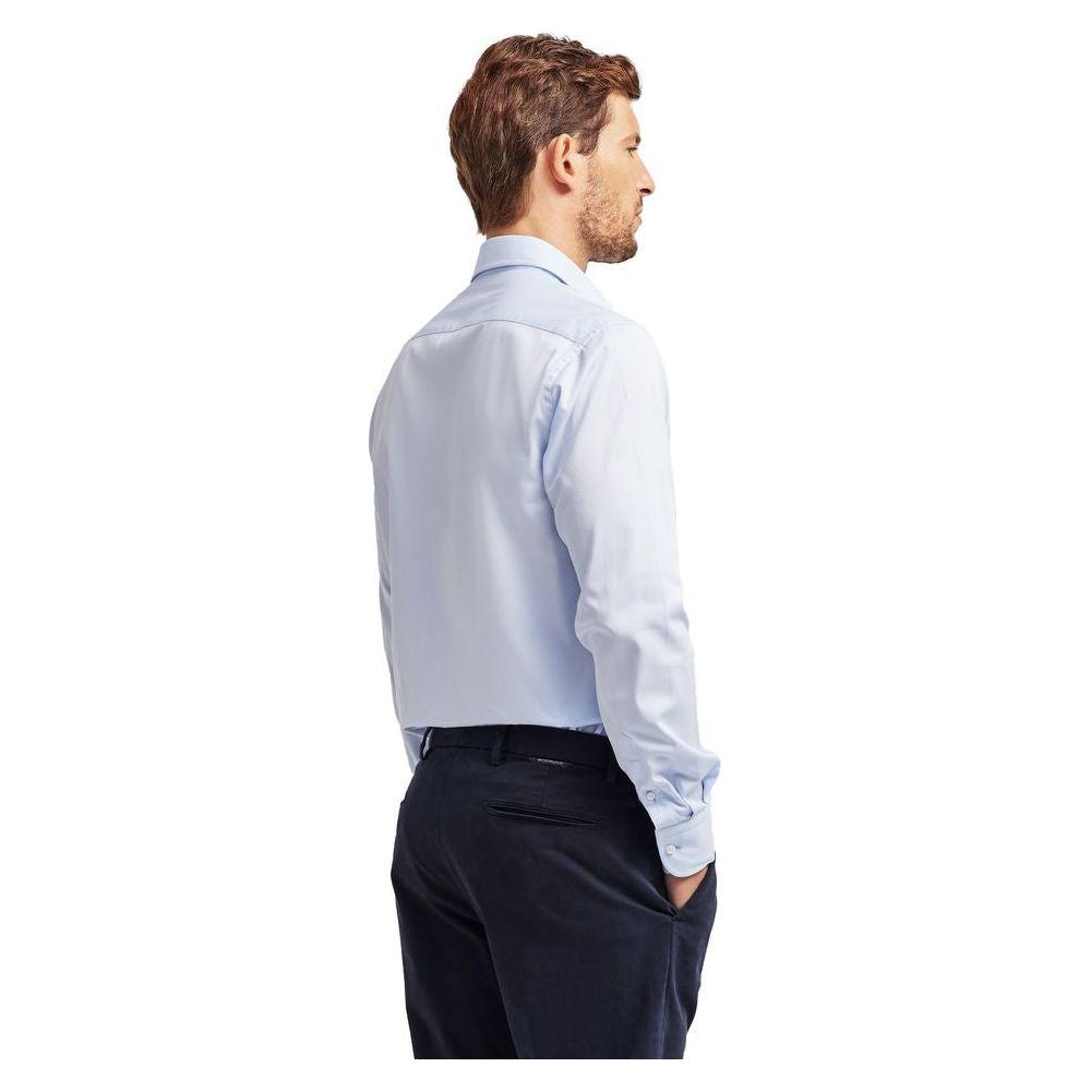 Ballantyne Light Blue Cotton Men Shirt Ballantyne