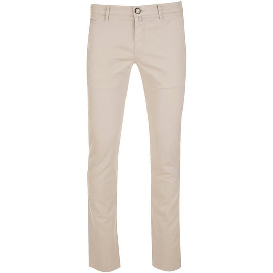 Jacob Cohen Beige Cotton Chino Trousers – Slim Fit Elegance Jacob Cohen