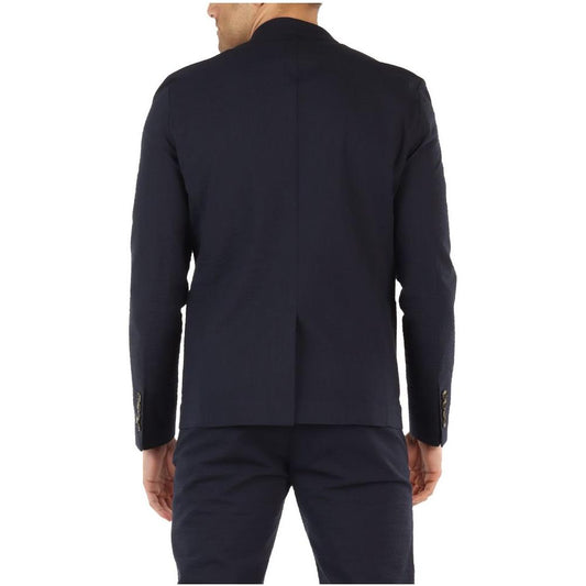 Fred Mello Chic Solid Blue Lightweight Cotton Jacket Fred Mello