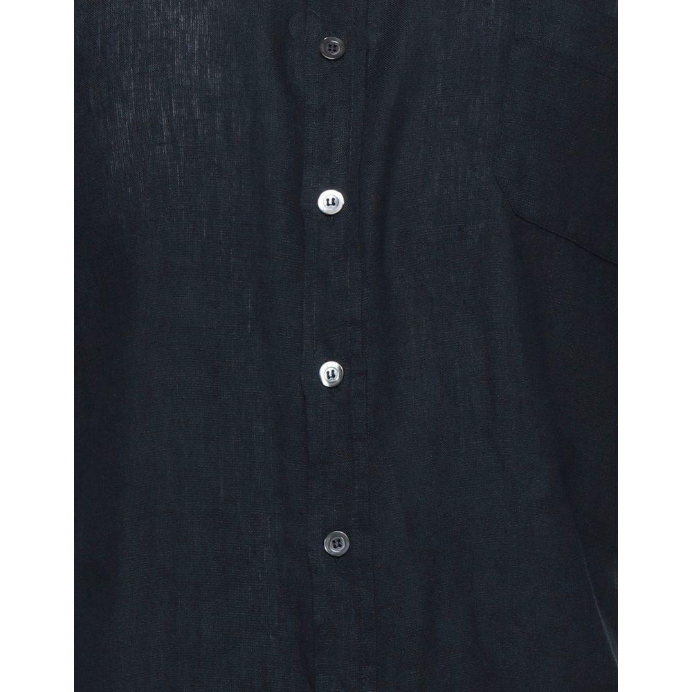 Alpha Studio Midnight Blue Linen Shirt - Italian Craftsmanship Alpha Studio