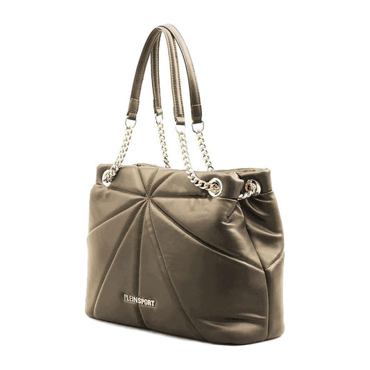 Plein Sport Elegant Faux Leather Gold-Chain Tote Plein Sport