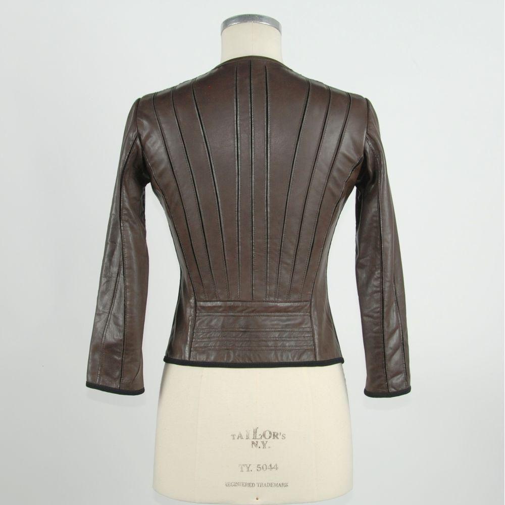 Emilio Romanelli Brown Leather Women Jacket Emilio Romanelli