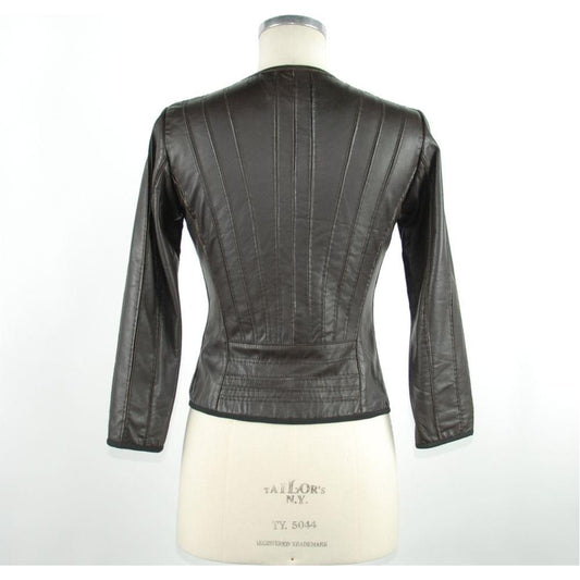 Emilio Romanelli Sleek Black Leather Jacket for Elegant Evenings Emilio Romanelli