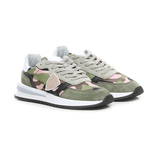 Philippe Model Chic Army Suede-Trimmed Fabric Sneakers Philippe Model