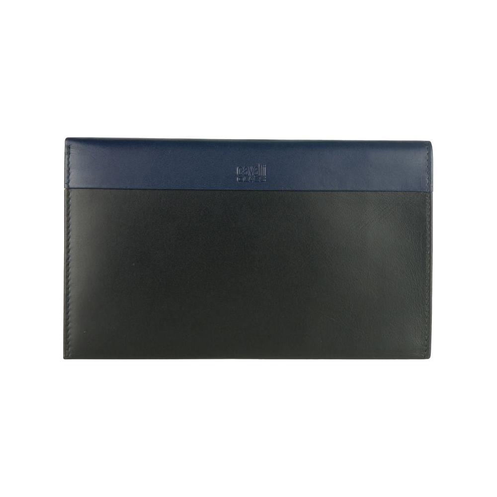 Cavalli Class Blue Calfskin Men Wallet MAN WALLETS Cavalli Class