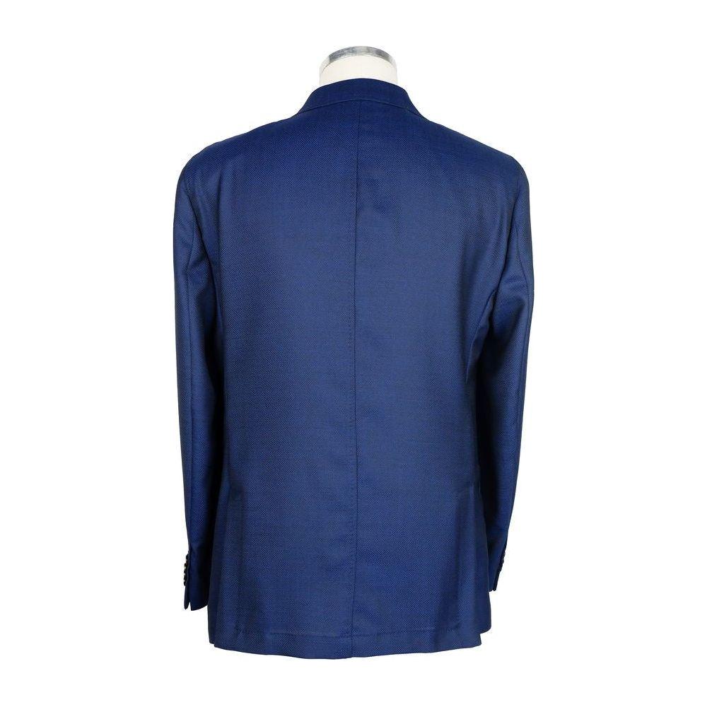 Emilio Romanelli Blue Wool Men Jacket Emilio Romanelli