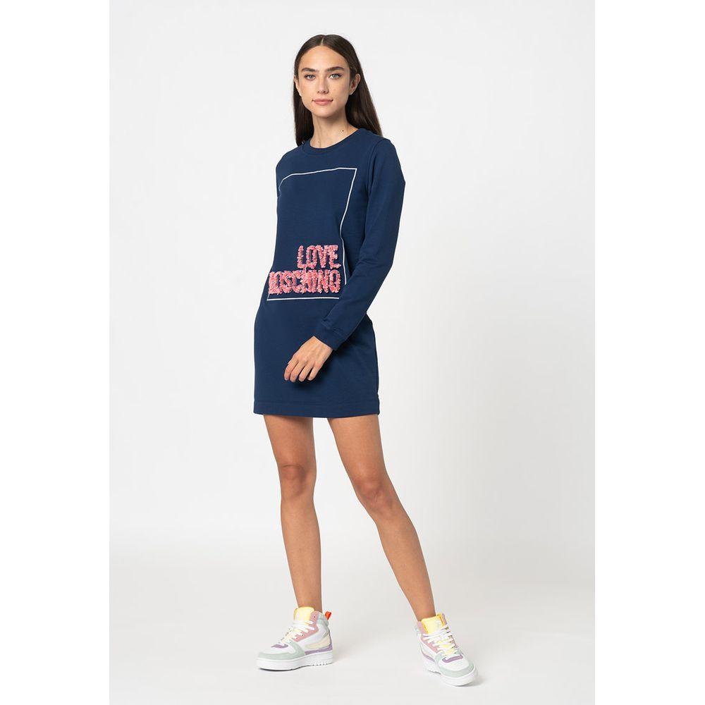 Love Moschino Blue Cotton Women Dress Love Moschino