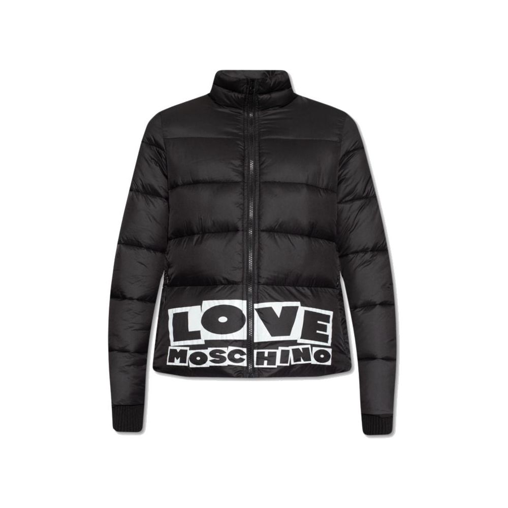 Love Moschino Chic Nylon Down Jacket with Bold Logo Love Moschino