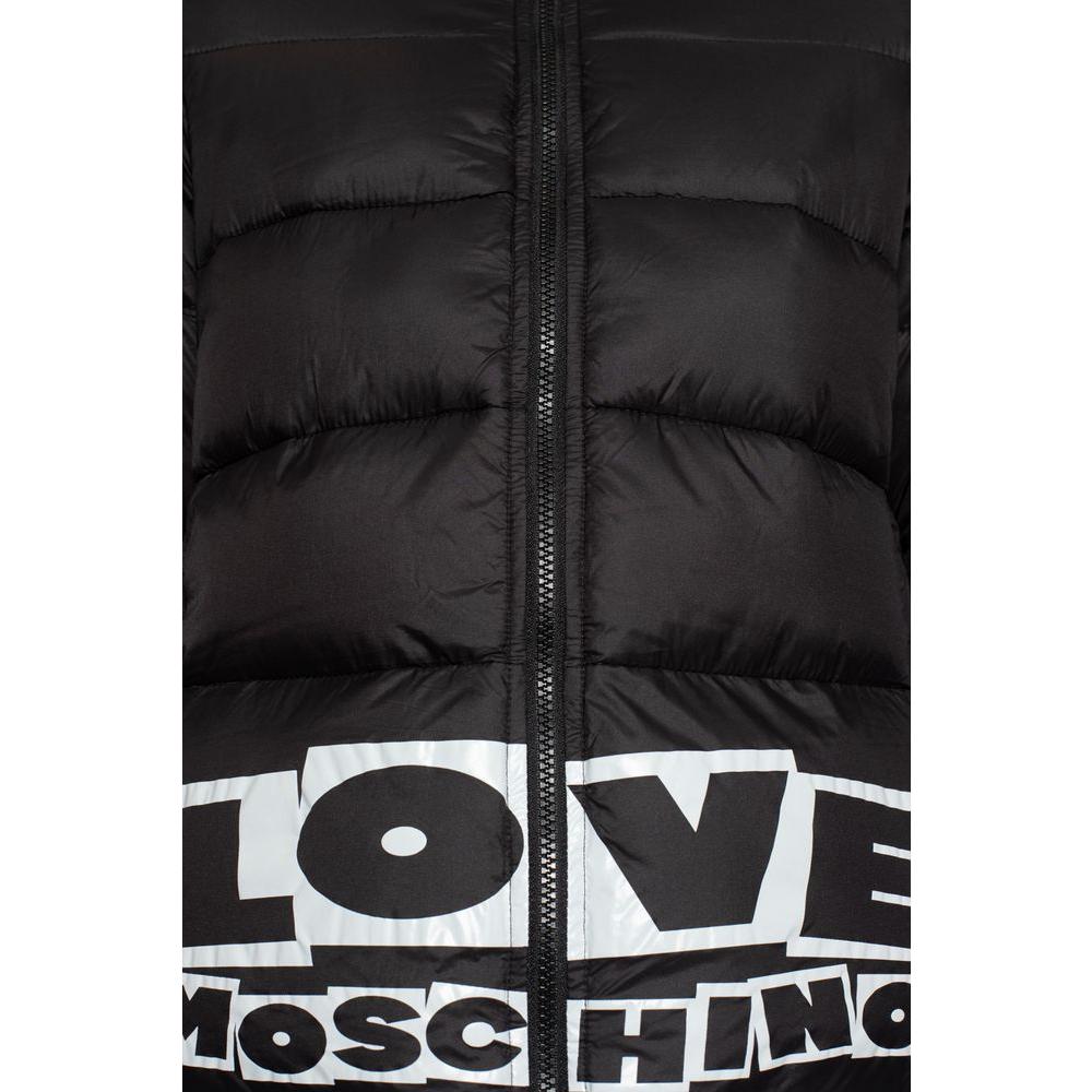 Love Moschino Chic Nylon Down Jacket with Bold Logo Love Moschino