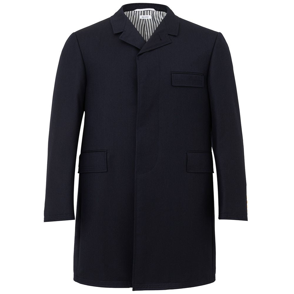 Thom Browne Elegant Wool Jacket in Signature Blue Thom Browne