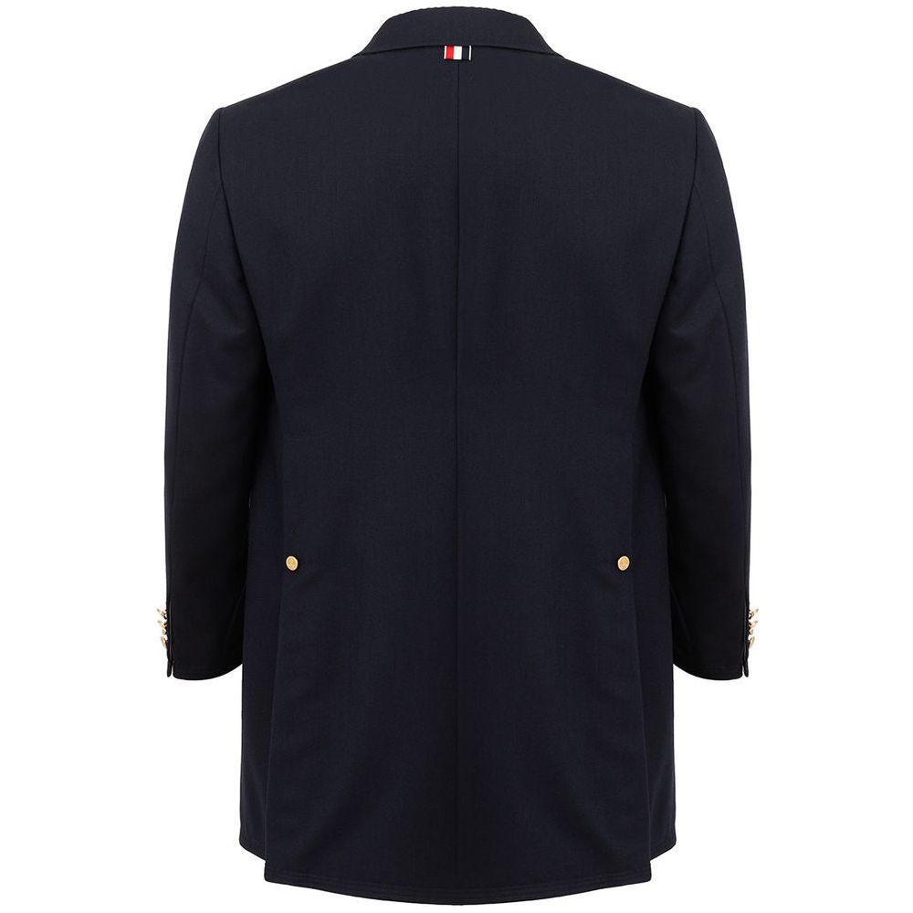 Thom Browne Elegant Wool Jacket in Signature Blue Thom Browne