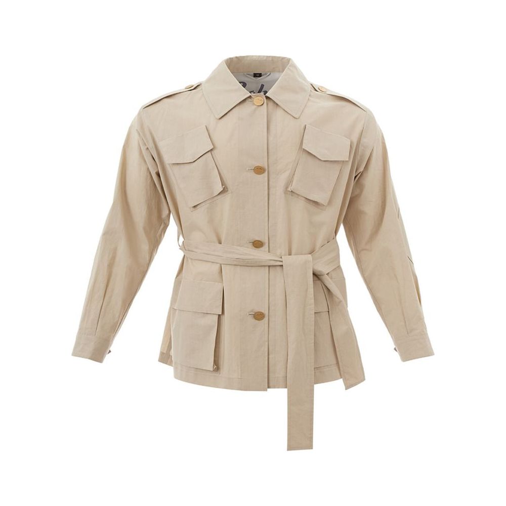 Sealup Elegant Beige Cotton Jacket for Stylish Women Sealup