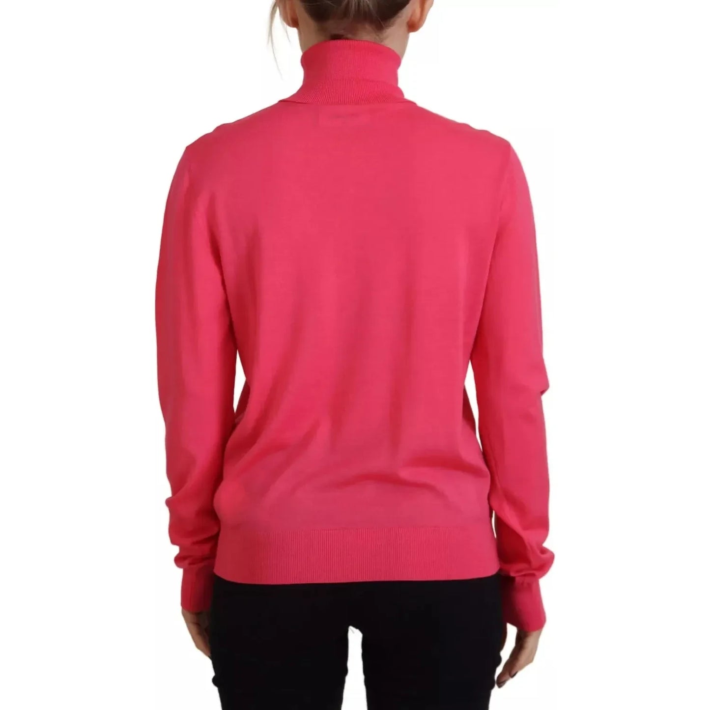 Dsquared² Pink Solid Long Sleeve Turtle Neck Casual Sweater Dsquared²