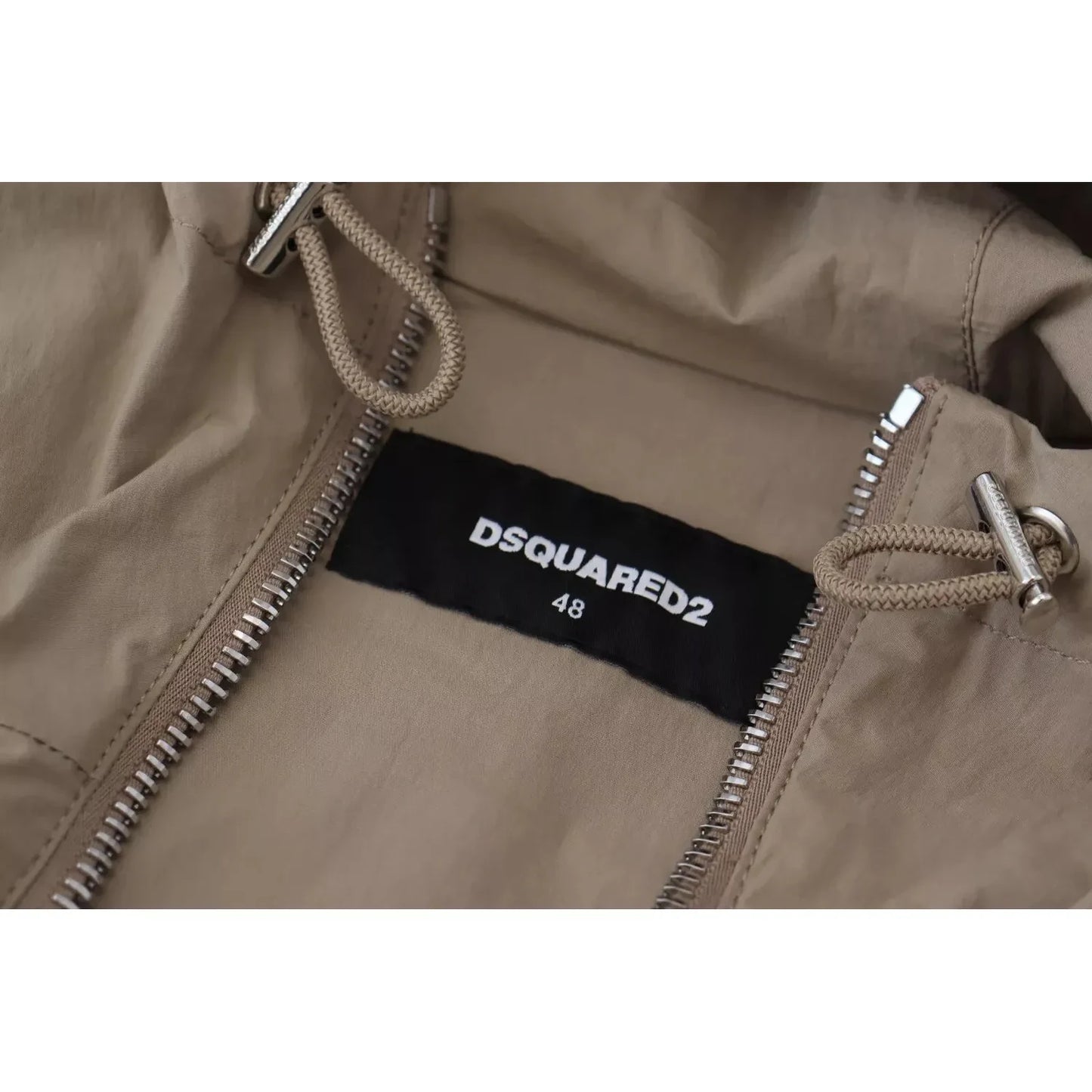 Dsquared² Brown Gray Sleeves Hooded Full Zip Jacket Dsquared²