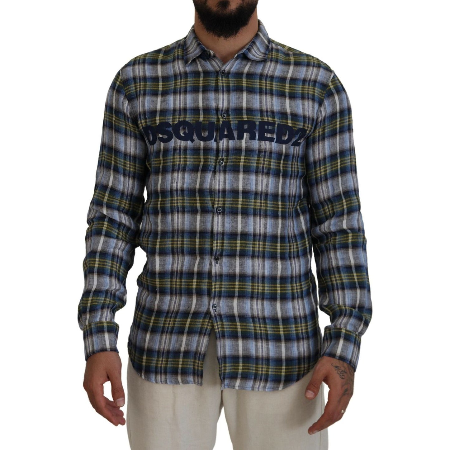 Dsquared² Multicolor Checkered Casual Men Long Sleeves Shirt Dsquared²