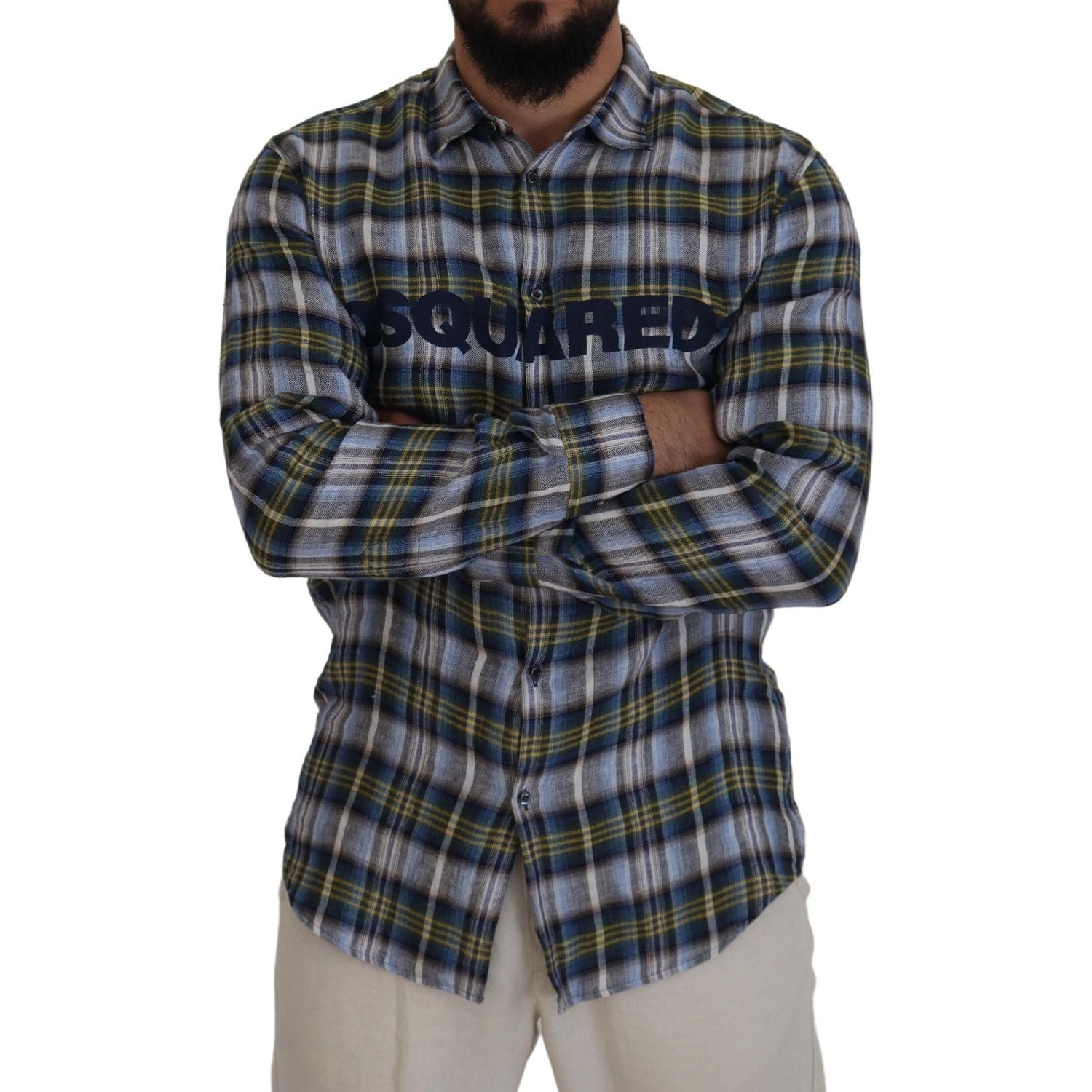 多色格纹休闲男士长袖衬衫