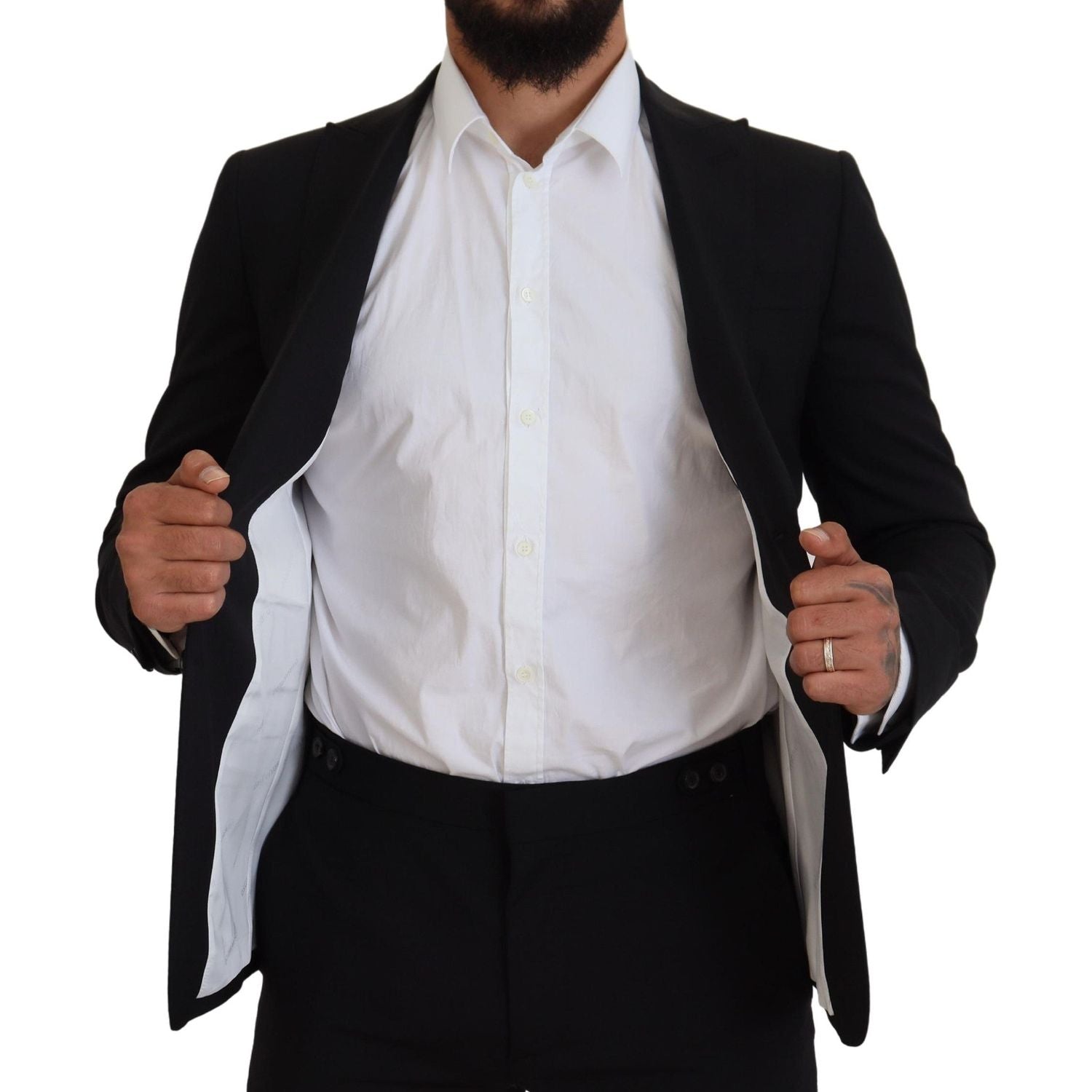 黑色羊毛单排扣两件套 LONDON 西装