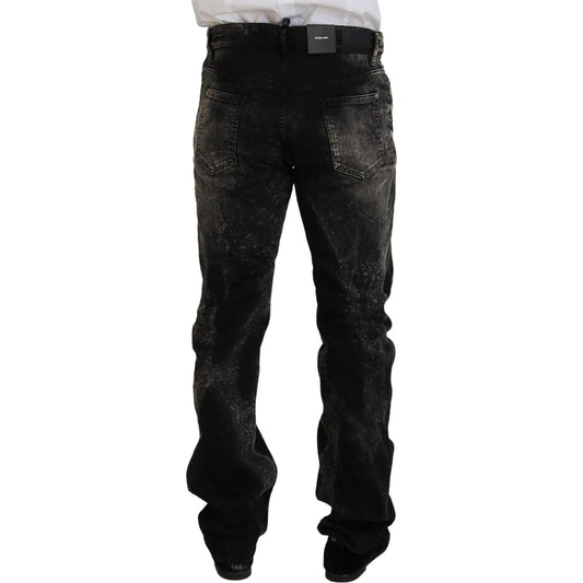 Dsquared² Black Washed Cotton Straight Fit Casual Denim Jeans Dsquared²