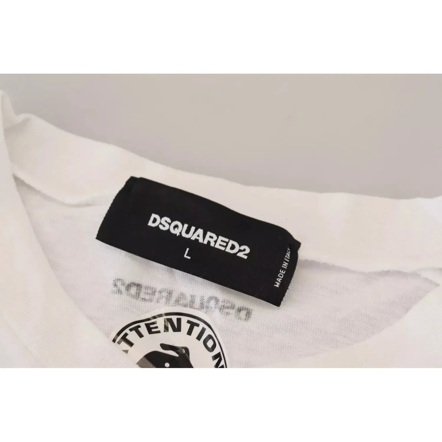 Dsquared² White Cotton Linen Long Sleeves Pullover Sweater Dsquared²