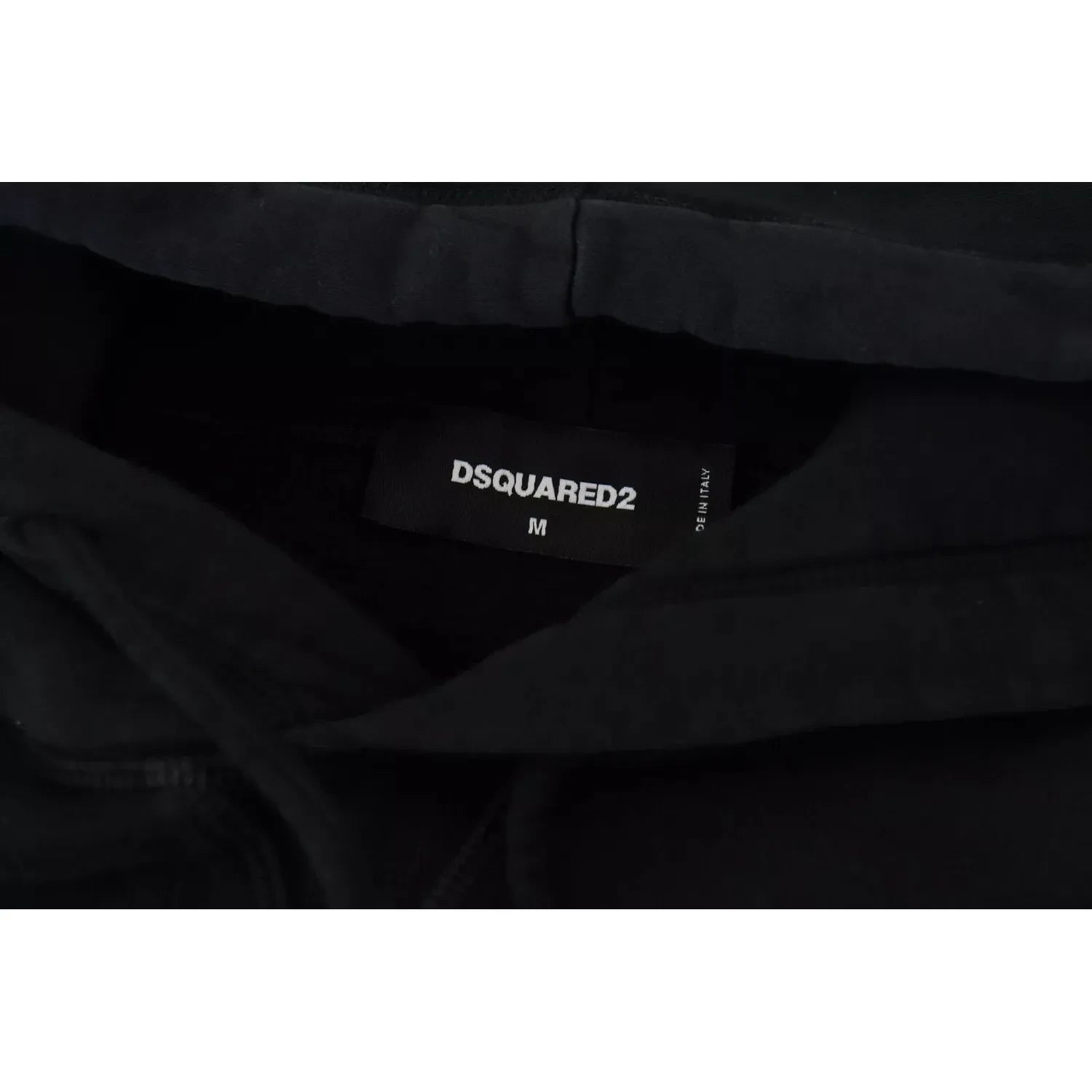 黑色扎染棉质连帽运动衫