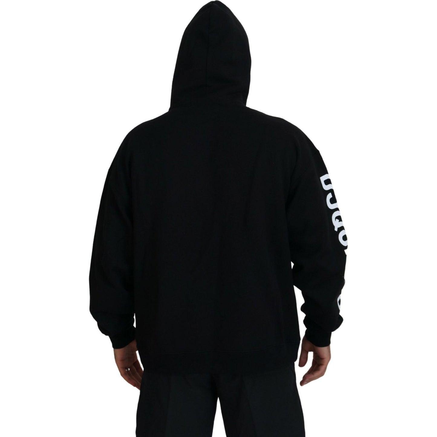 Dsquared² Black Hooded Full Zip Printed Sleeves Sweater Dsquared²