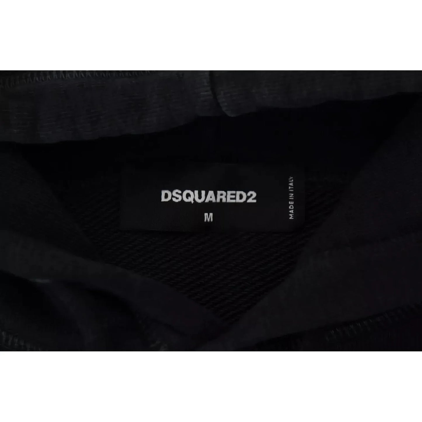 Dsquared² Black Cotton Hooded Printed Men Pullover Sweater Dsquared²