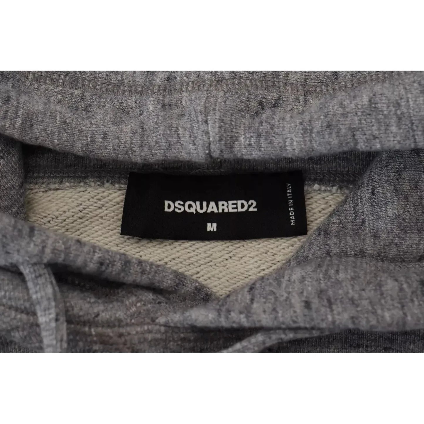 Dsquared² Gray Cotton Hooded Logo Print Men Pullover Sweater Dsquared²