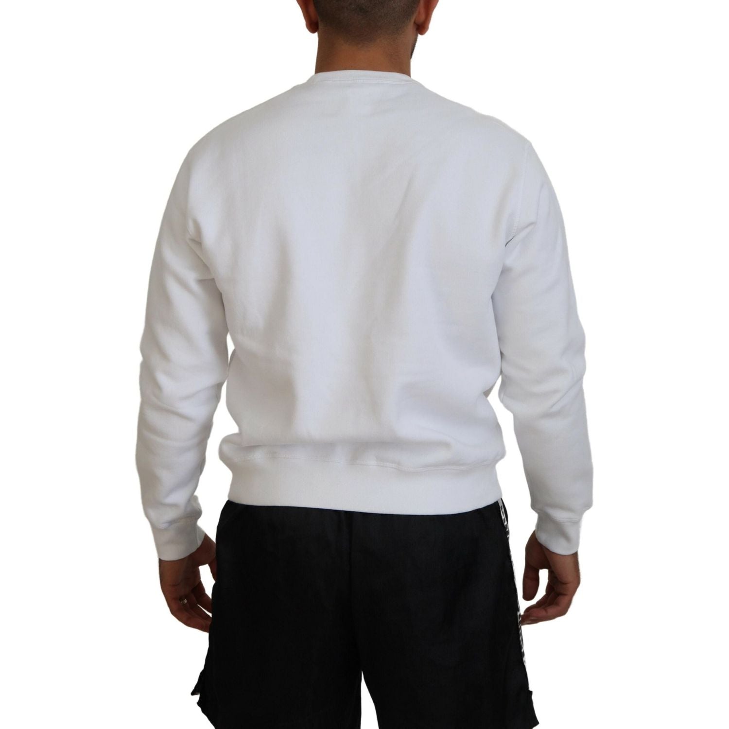 白色印花长袖套头衫