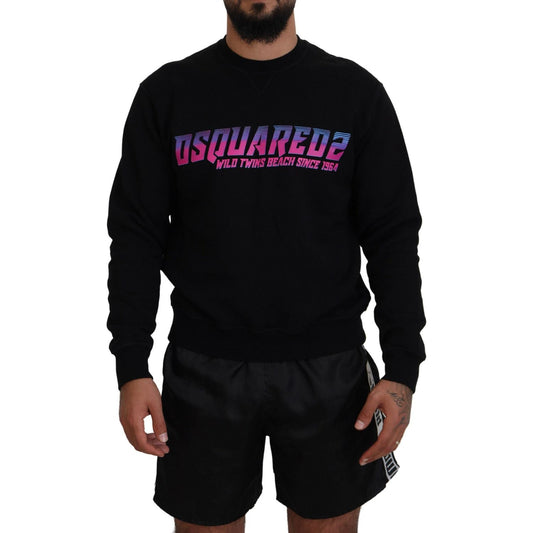 Dsquared² Black Logo Print Long Sleeves Men Pullover Sweater Dsquared²