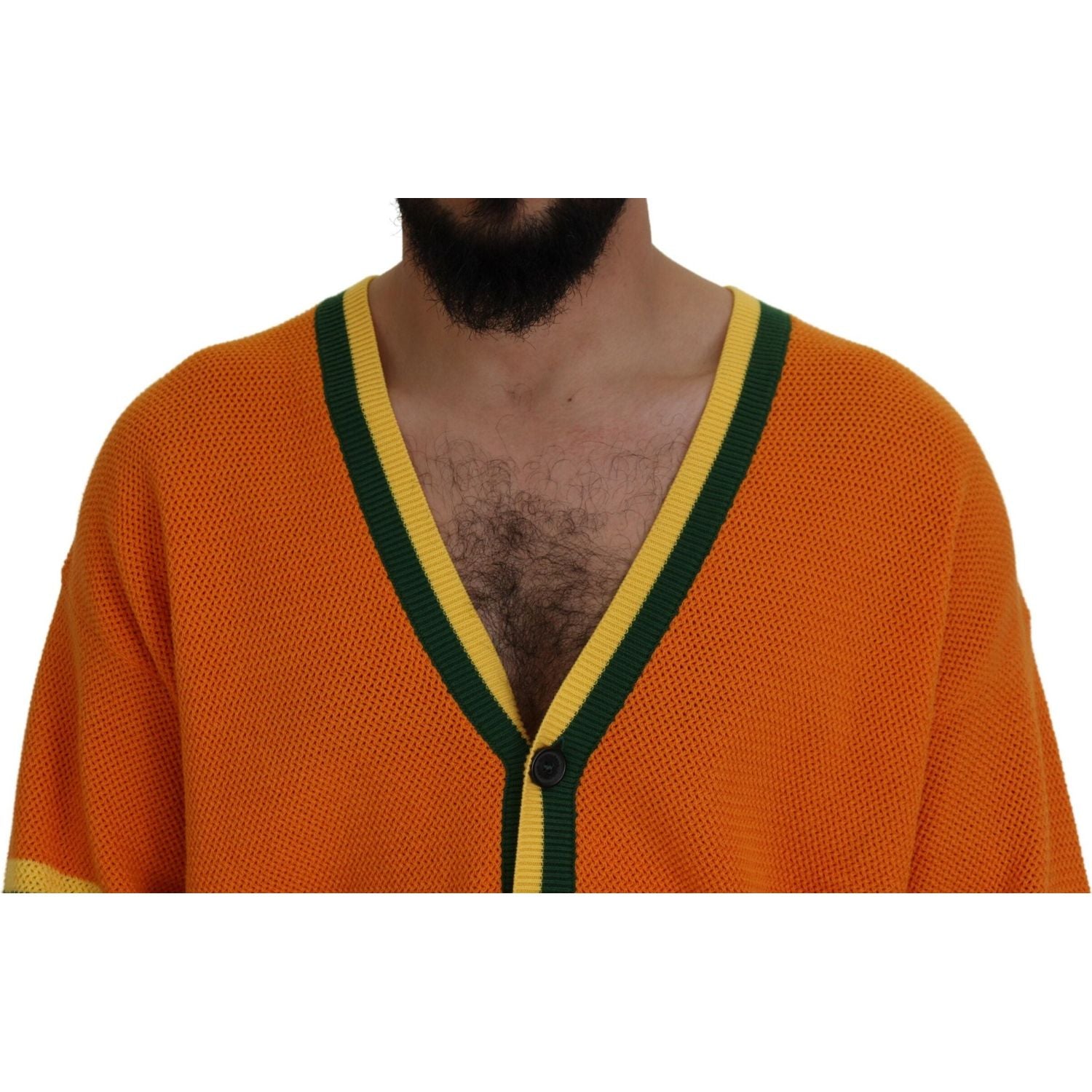 橙色 棉质 长袖 男士 开衫