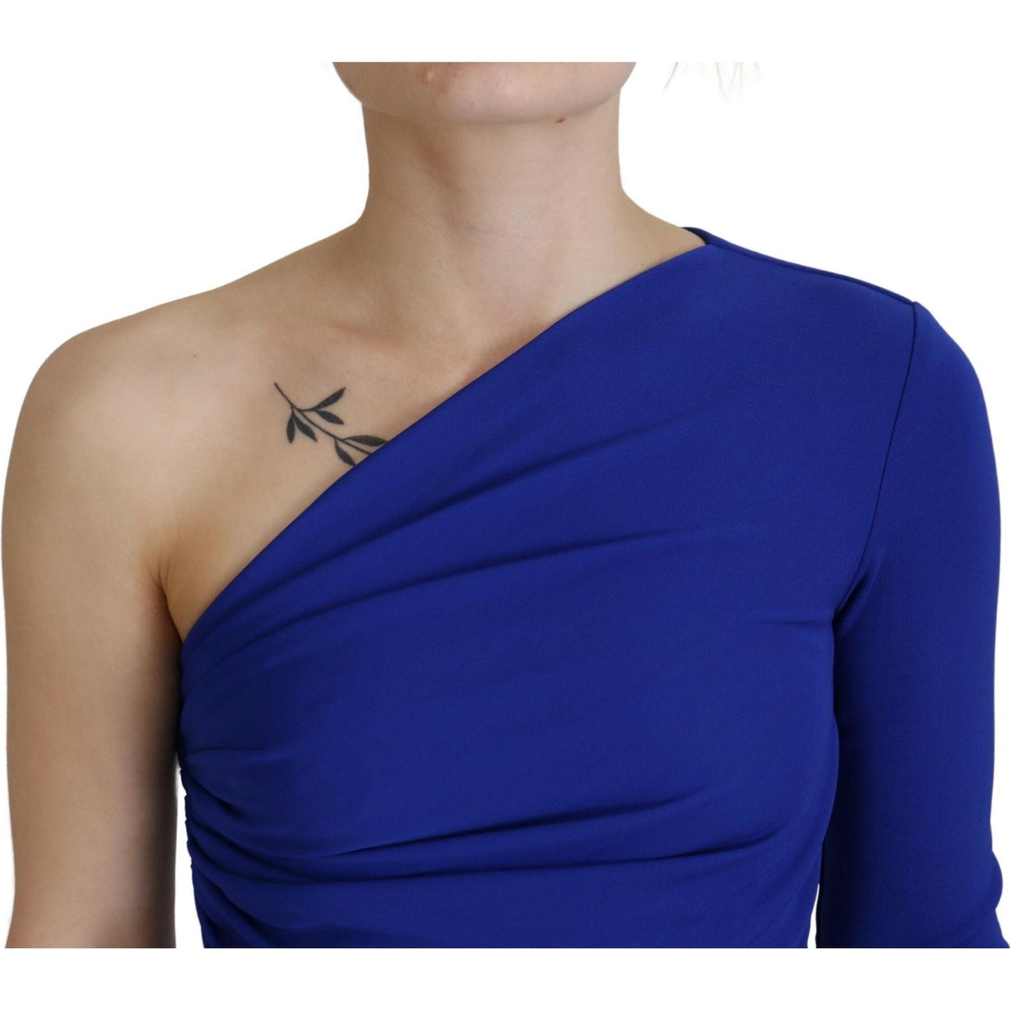 Dsquared² Blue Viscose One Shoulder Slim Fit Blouse Top Dsquared²