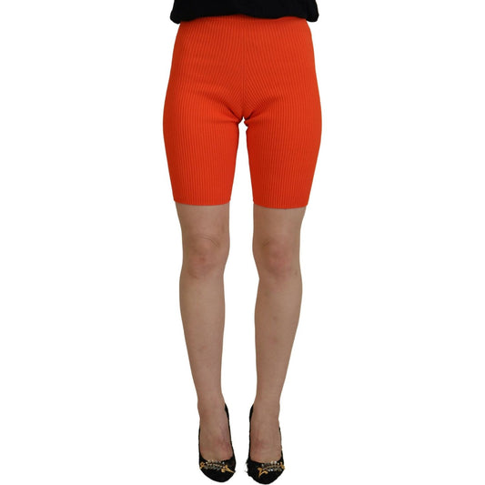 Dsquared² Orange Viscose Mid Waist Slim Fit Bermuda Shorts Dsquared²