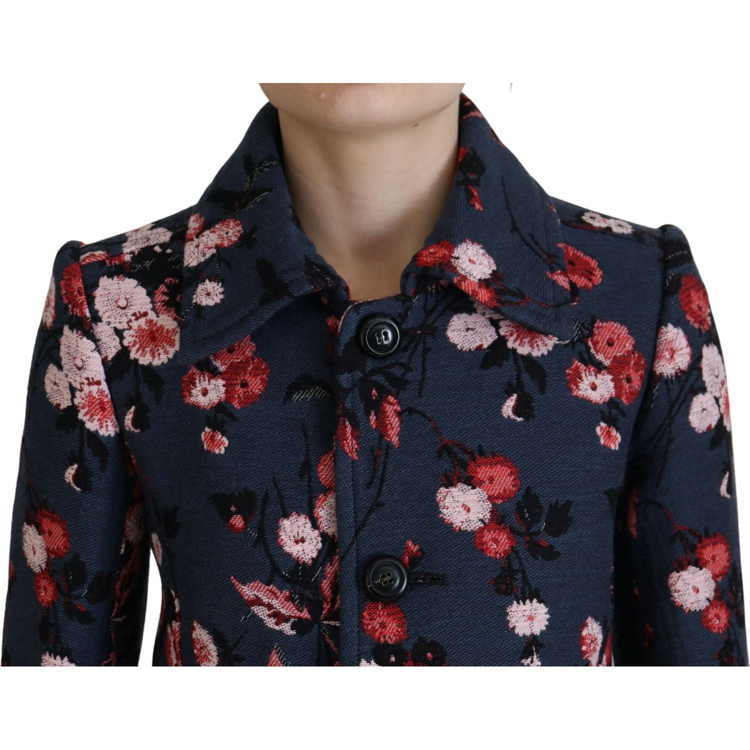 多色印花女式长款外套