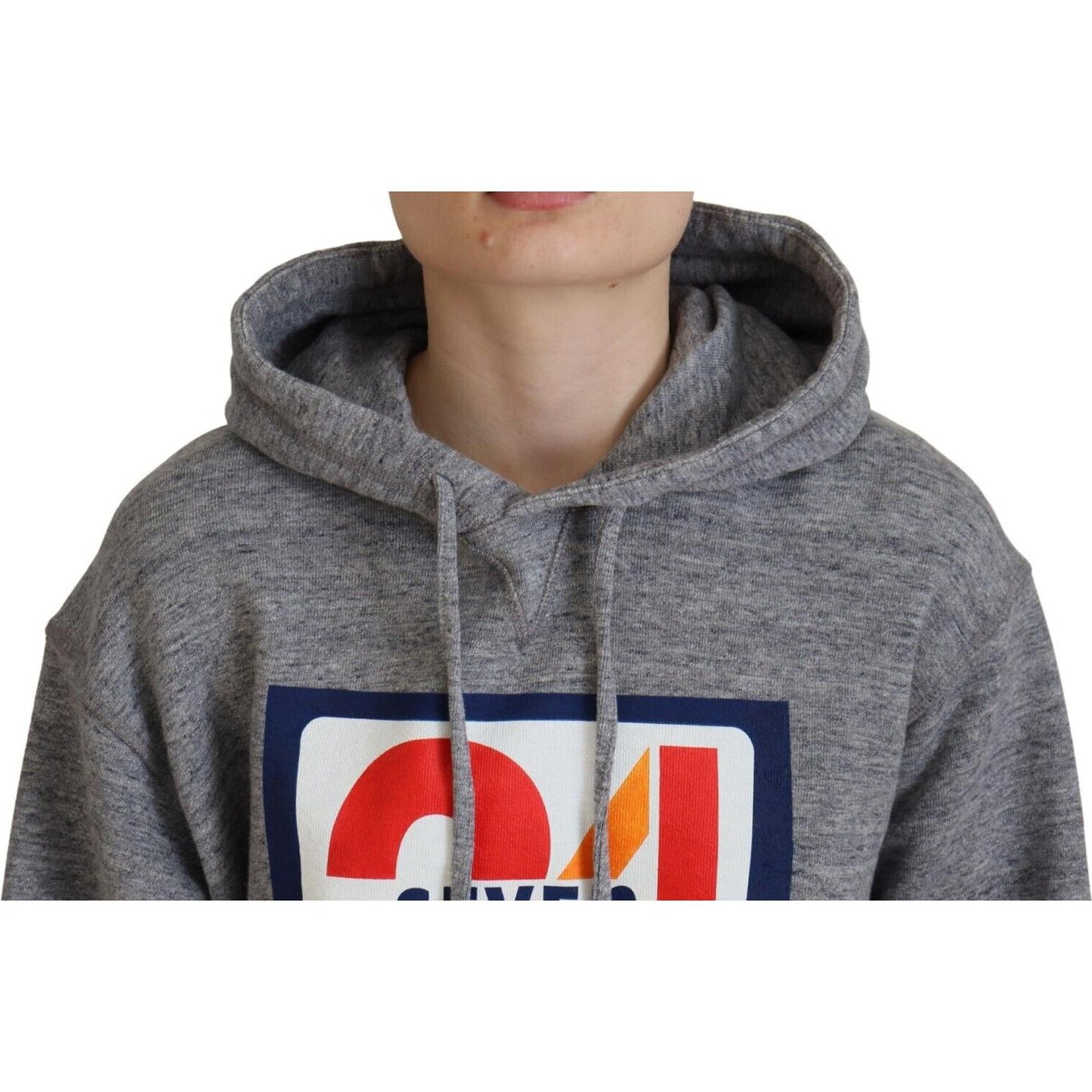 Dsquared² Gray Logo Print Cotton Hoodie Sweatshirt Sweater Dsquared²