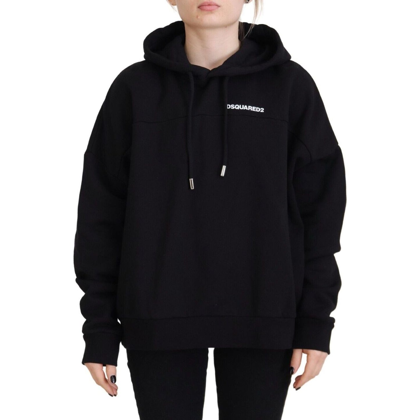 Dsquared² Black Logo Patch Cotton Hoodie Sweatshirt Sweater Dsquared²