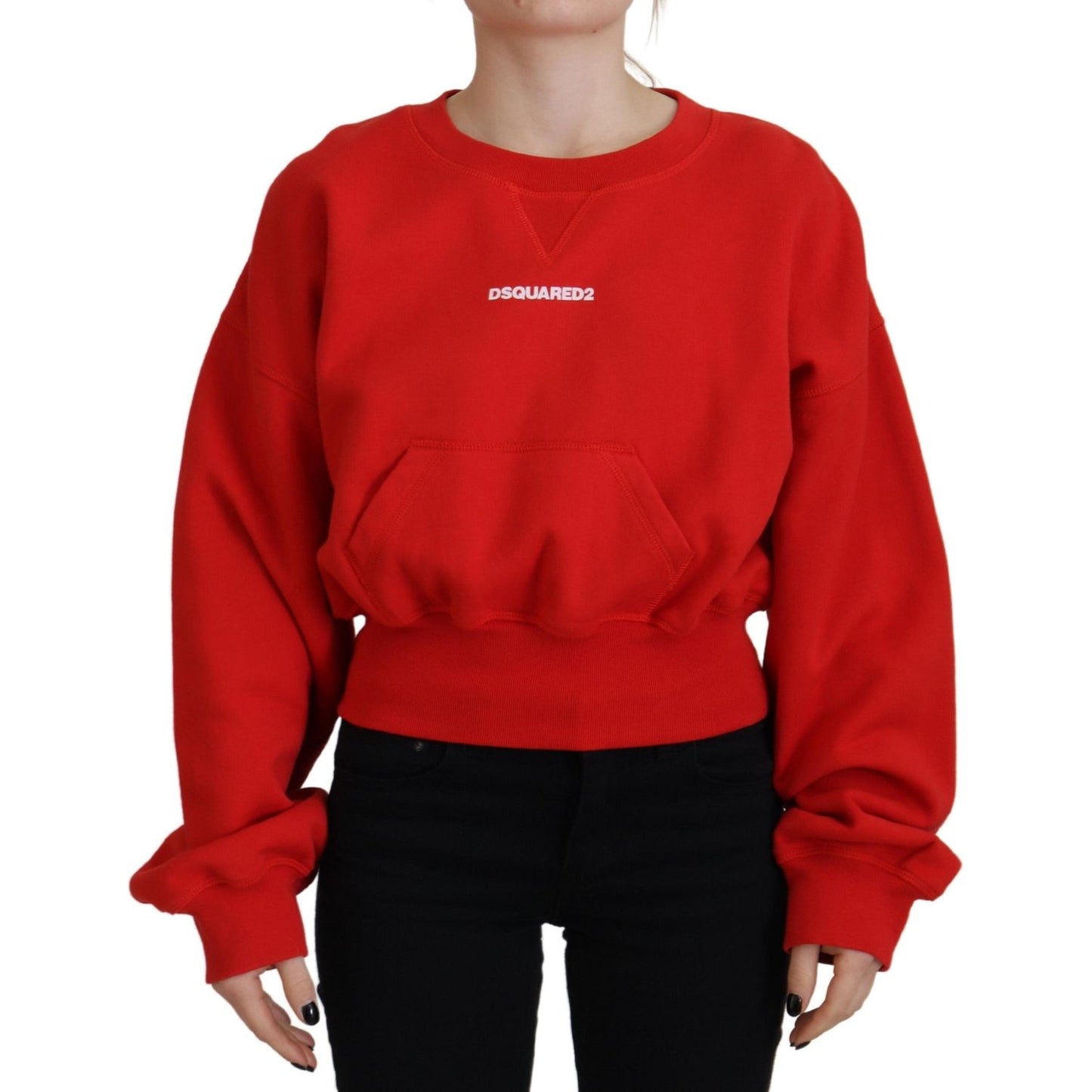 Dsquared² Red Logo Print Women Crew Neck Long Sleeve Sweater Dsquared²