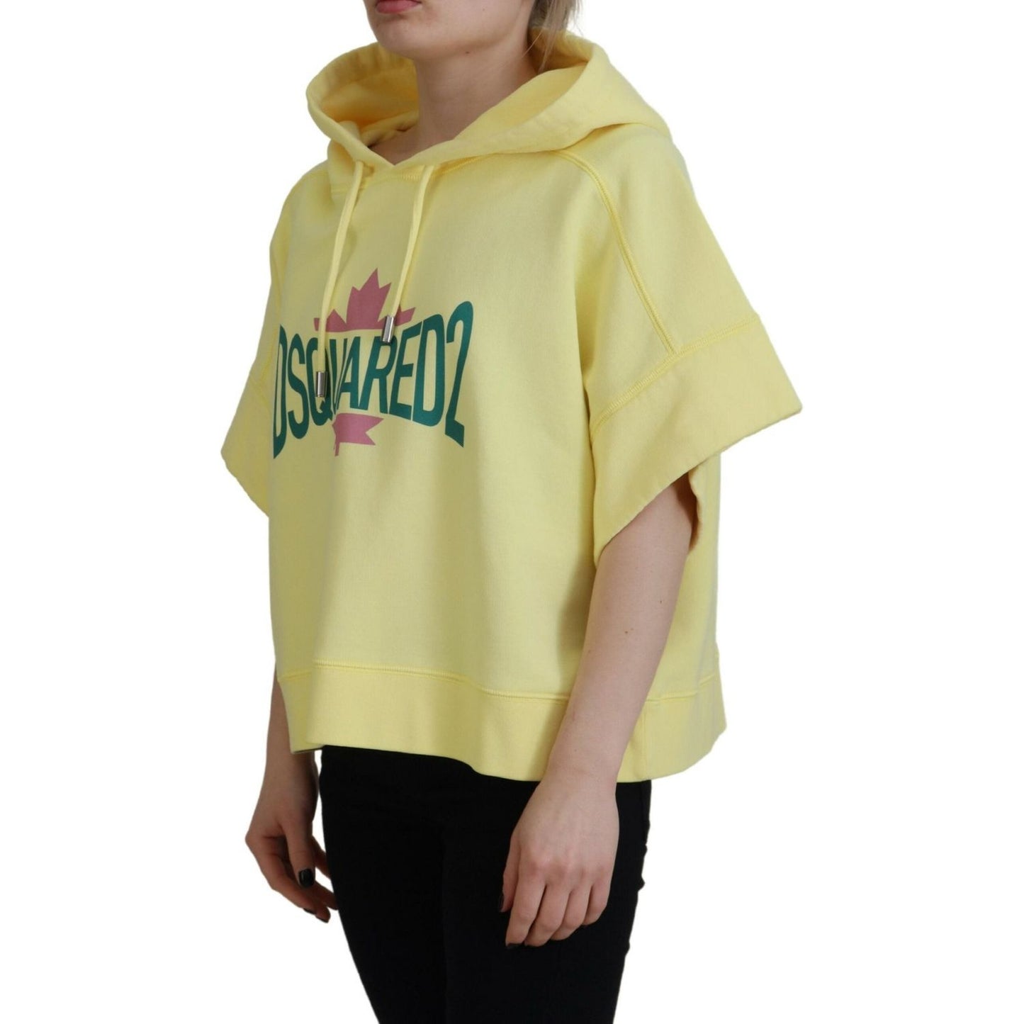 Dsquared² Yellow Logo Print Cotton Hoodie Sweatshirt Sweater Dsquared²