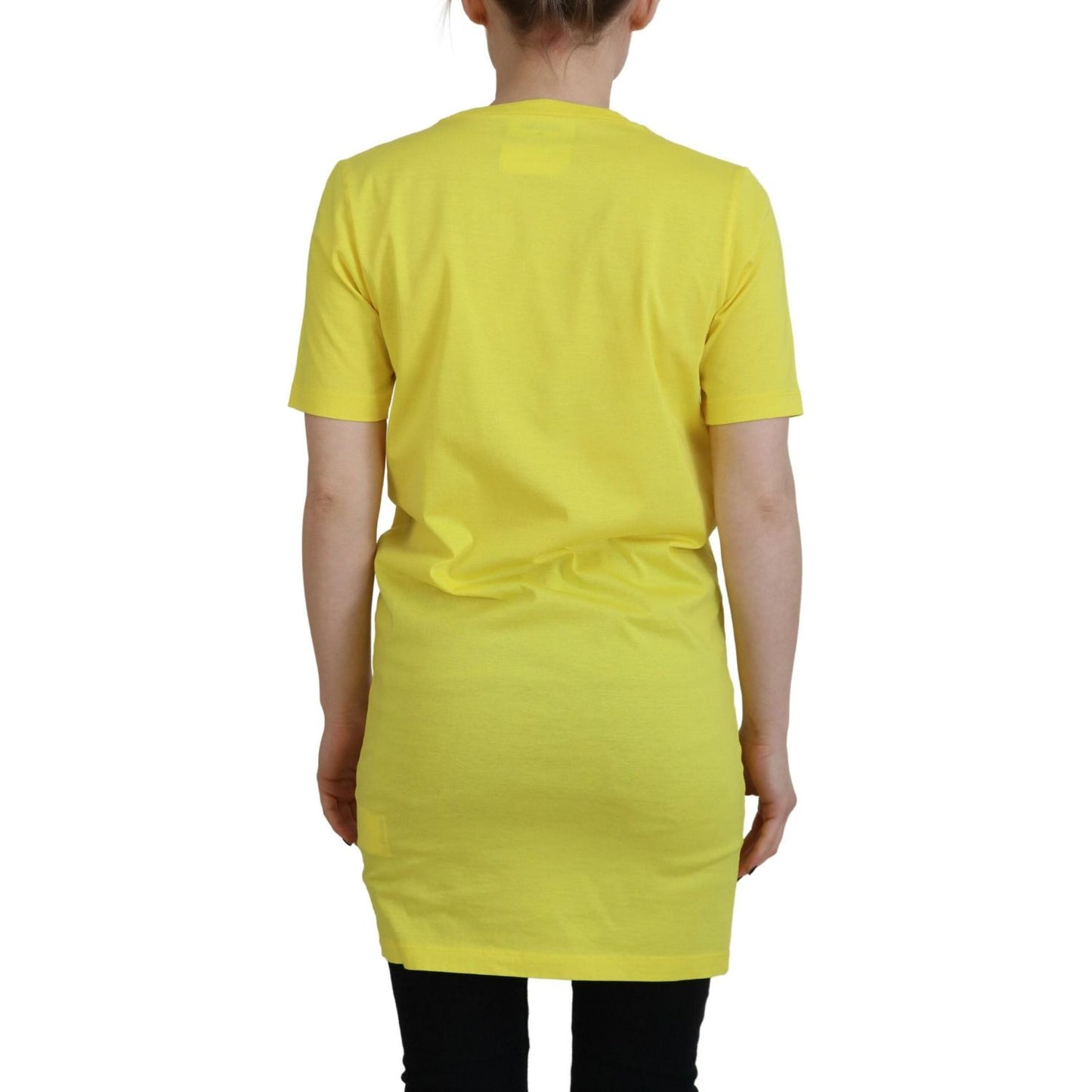 Dsquared² Yellow CottonShiny Icon Renny Dress Crewneck T-shirt Dsquared²