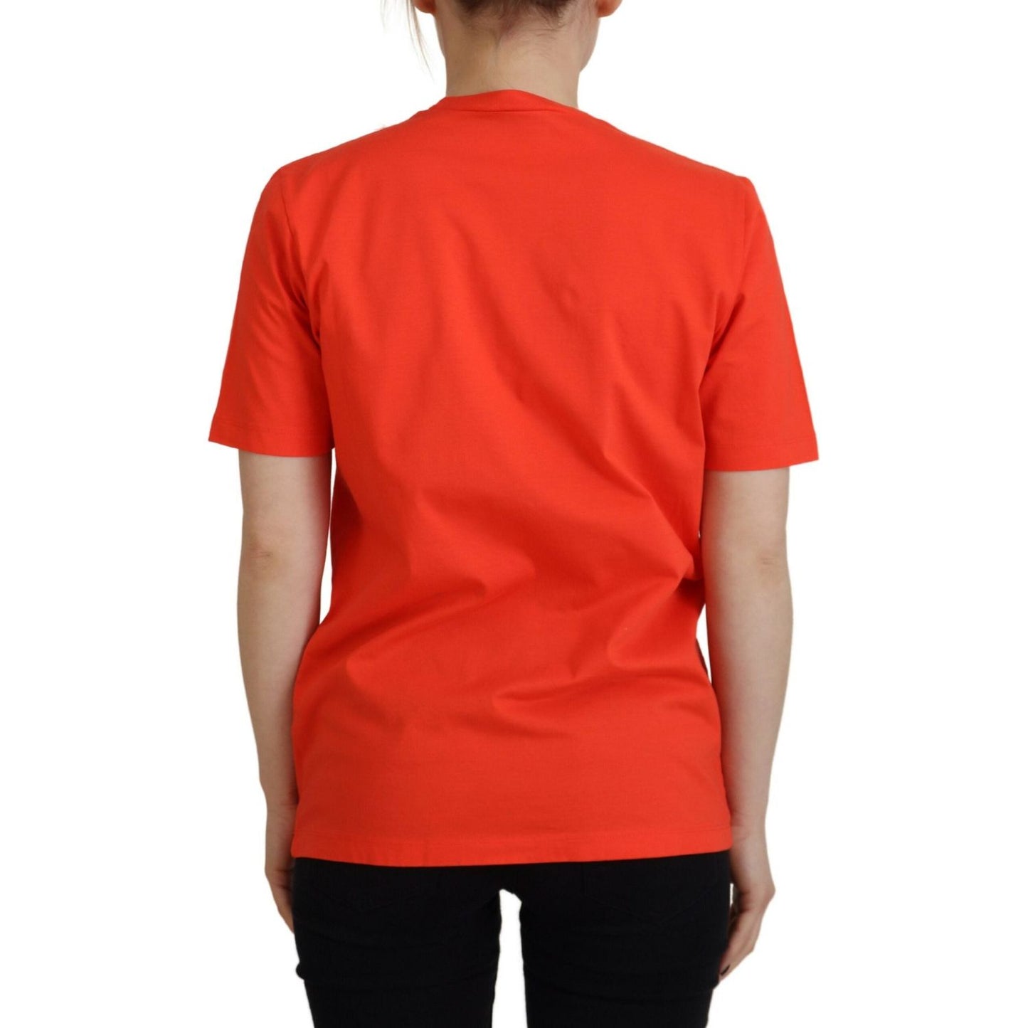 Dsquared² Orange Cotton Shiny Icon East Tee Crewneck T-shirt Dsquared²