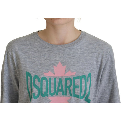 Dsquared² Gray Logo Cotton Crewneck Short Sleeve Tee T-shirt