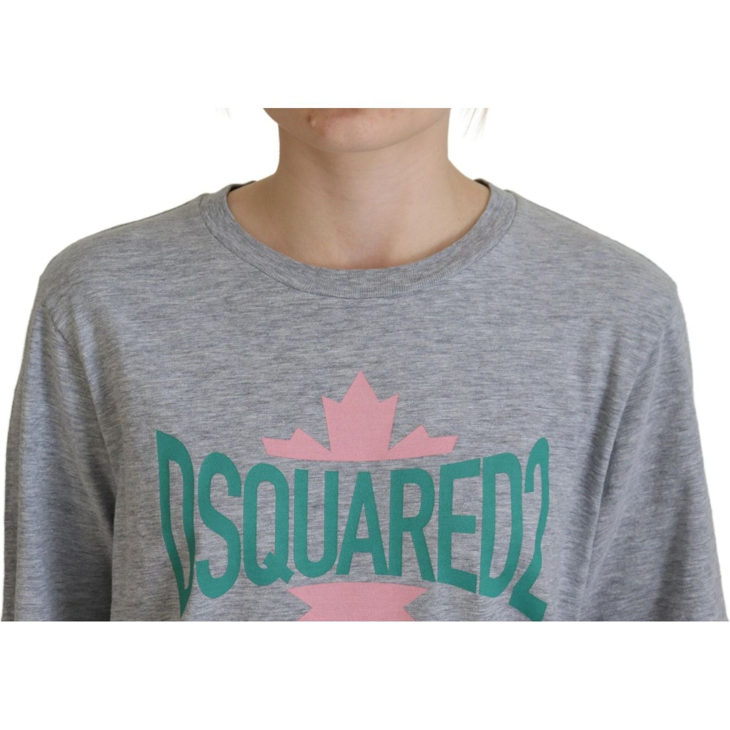 Dsquared² Gray Logo Cotton Crewneck Short Sleeve Tee T-shirt Dsquared²